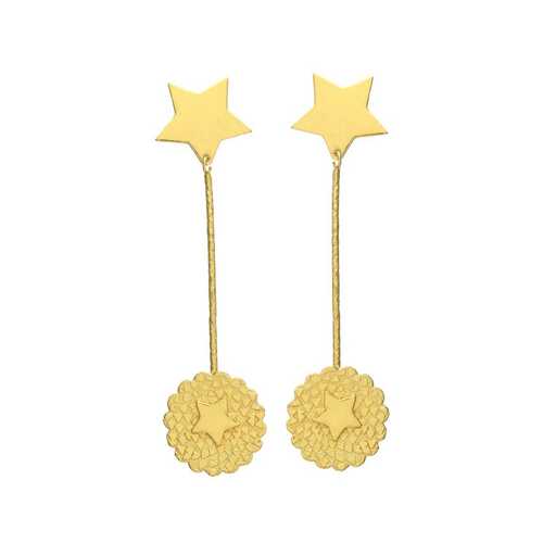 golden dangle earring for woman