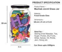 MACHAK Big Round Glass Jar Containers For Kitchen Storage With Airtight Black Lid