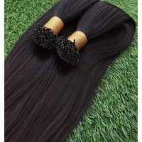 I Tip Hair Extensions - Virgin Indian Hair, Straight Style, 10-30 Inches Length | Black Color, 100kg Weight, Warranty Available