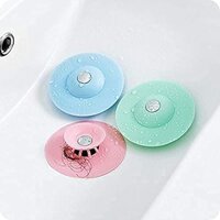 Jukmen Bath Plug Sink Strainers - Pvc Oval Design, Multicolor Silicone Universal Drain Plug & Hair Catcher For Kitchen And Bathroom Use
