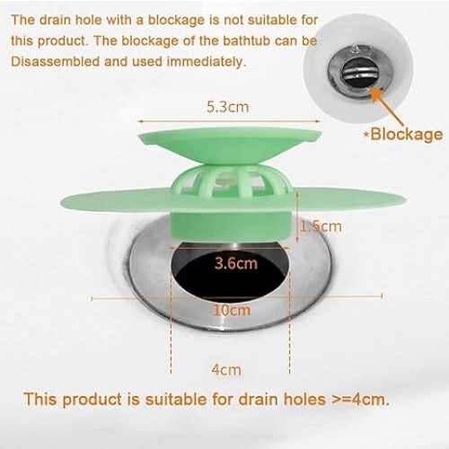 Jukmen Bath Plug Sink Strainers, Silicone Universal Drain Plug, Kitchen Sink Plugs, Plug Hole Hair Catcher, 2-in-1Multifunction Shower Hair Strainer Sink Stopper Kitchen Bathroom Tub (Multiple Color)