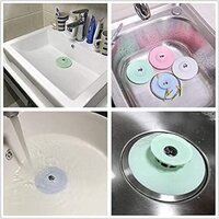 Jukmen Bath Plug Sink Strainers, Silicone Universal Drain Plug, Kitchen Sink Plugs, Plug Hole Hair Catcher, 2-in-1Multifunction Shower Hair Strainer Sink Stopper Kitchen Bathroom Tub (Multiple Color)