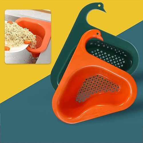 AG E-Com Drain Basket for Kitchen Sink Triangle Sink Drain Rack Corner Kitchen Sink Strainer Basket, Multifunctional Kitchen Triangle Sink Filter (Multicolor)