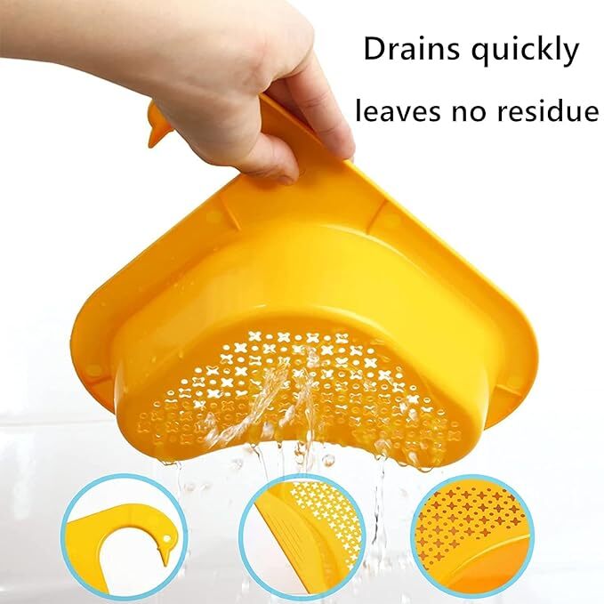 AG E-Com Drain Basket for Kitchen Sink Triangle Sink Drain Rack Corner Kitchen Sink Strainer Basket, Multifunctional Kitchen Triangle Sink Filter (Multicolor)
