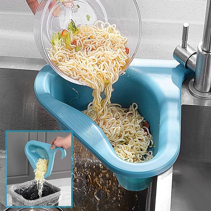 AG E-Com Drain Basket for Kitchen Sink Triangle Sink Drain Rack Corner Kitchen Sink Strainer Basket, Multifunctional Kitchen Triangle Sink Filter (Multicolor)