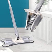 SH BROTHER'S X Shape Microfiber Mop for Floor Cleaning,Dust Mop,Self Wringing,Ceramic & Wood Floor Cleaner Mop,Dry Wet Mop Hands-Free Manual Extrusion Household Cleaning Tool -with Mop Holder