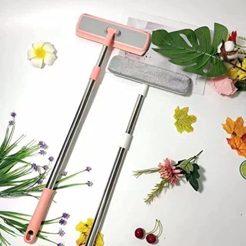 K.B. SALES Microfiber Flat Floor mop Rotatable Cleaning Brush Glass Wiper Window Cleaner Floor Cleaning Car Glass Cleaning Scraper Dust Mop Scrubbing Mop for Floor Pocha (Multi Color)