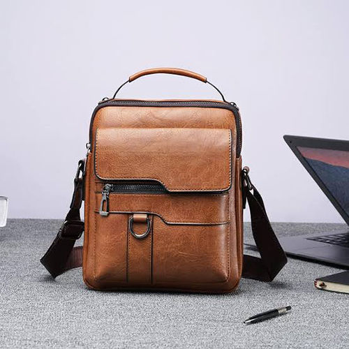 Brown Leather Tablet Bag