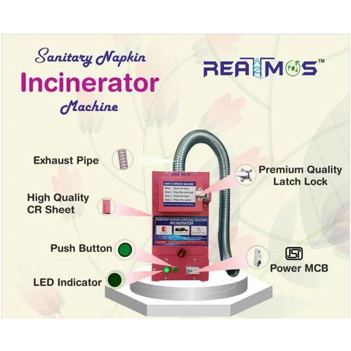 Red Automatic Sanitary Pad Disposal Machine