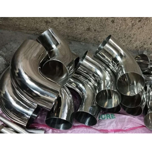Stainless Steel Pipe Elbows - Round Shape, Silver Color | Durable Stainless Steel Material, Warranty Included