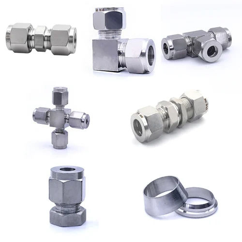 Silver Double Ferrule Compression Tube Fitting