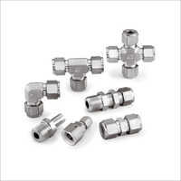 Stainless Steel Double Ferrule Fittings - Various Sizes Available, Silver Finish And Durable Material