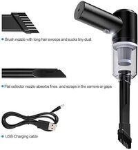 Rexmon Vacuum Cleaner Dust Collection/Lighting 2 in 1 Car Vacuum Cleaner 120W High-Power Handheld Wireless Vacuum Cleaner Home Car Dual-use Portable USB Rechargeable Set of 1 Black