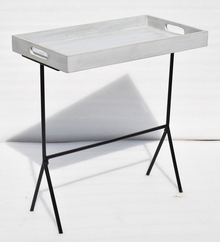 50 Inch Furniture Table Tray With White Washed