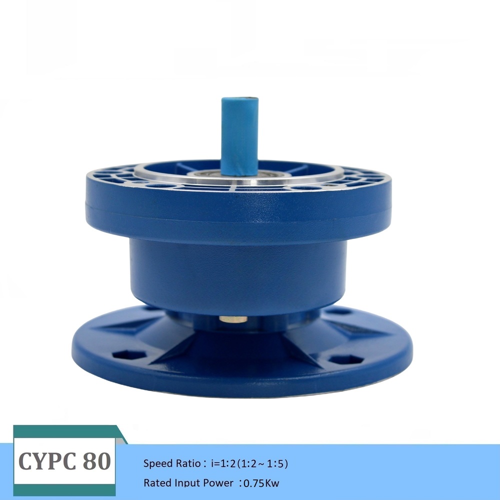 Blue Chenyue High Torque Big Output Hole Worm Gearbox Cypc80 Input19Mm Output19Mm Non-Integral Speed Ratio From 2:1 To 5:1 Free Maintenance