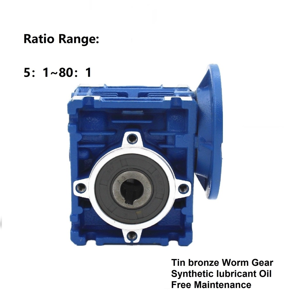 Chenyue High Torque Worm Gearbox Nmrv 30 Cyrv30 Gearbox Input 9/11Mm Output 14Mm Speed Ratio From 5:1 To 80:1 Free Maintenance - Color: Blue