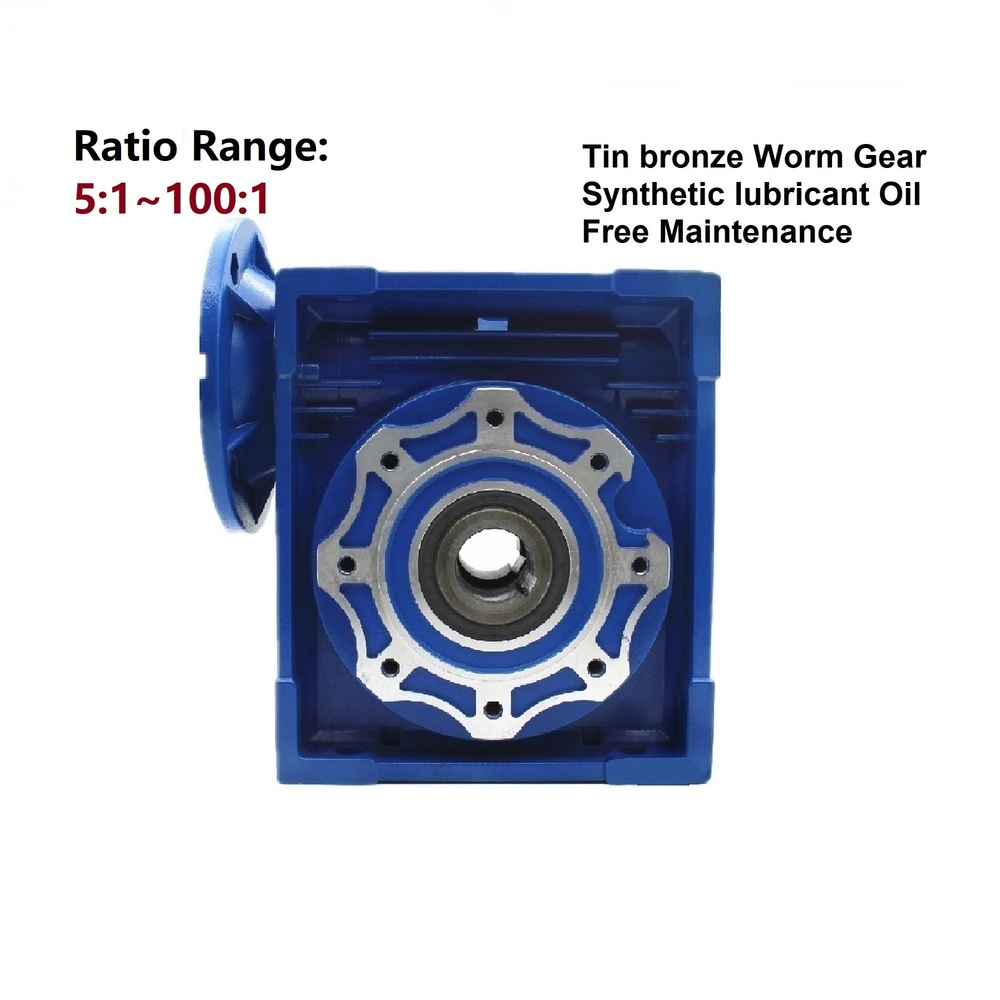 Chenyue Worm Gearbox Reducer Nmrv110 Cyrv110 Input 19/24/28/38Mm Output 42Mm Speed Ratio From 5:1 To 100:1 Manufacture Free Maintenance - Color: Blue