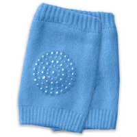 Unisex Baby Knee Pads - Cotton Blend, One Size Fits All, Blue Knit Design | Breathable, Anti-slip, Stretchable Fabric For Active Babies