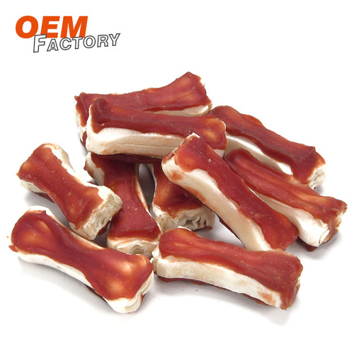 2.5 inch  Rawhide Bone with Duck OEM Dog Treats For Training Natural and Healthy Dog Snacks Supplier