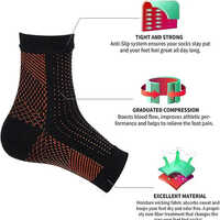 Leg Compression Sleeve - Cotton-nylon-spandex Blend, One Size Fits Most, Black | Graduated Compression, Breathable, Anti-slip System