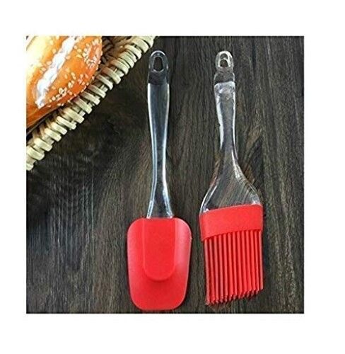 Mitsico Silicone Non-Sticky Spatula and Oil Brush Decoration Reusable Kitchen Set for Cooking & Cake Decoration(Multicolor)