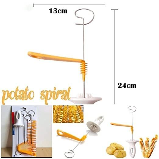 KARDIFF Potato Spiral Cutter, Tornado Potato Spiral Cutter Slicer Chips Kitchen Cooking Maker Tower Chips Making Twist Shredder