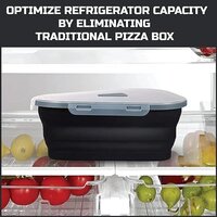 VIDORA Reusable Pizza Slice Storage Container with 5 Serving Trays - Triangle Expandable Leftover Pizza Storage Container with Lid, Pizza Pack Container for Home Travel Picnic Use (Multicolor)