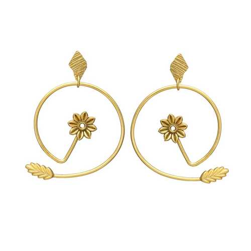 round flower earring set