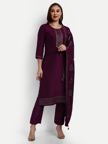 Silk Designer Straight Salwar Suits