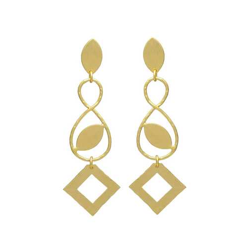 Golden fancy drop earrings