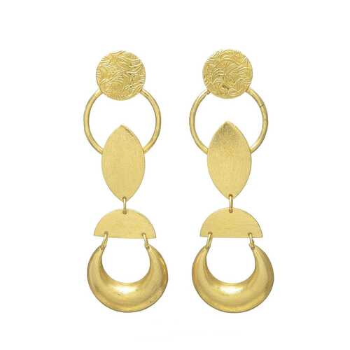 Woman golden moon dangal earrings