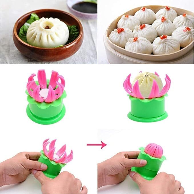 ALESSO Momos Maker Mould, Steamed Stuffed Bun Making Mold Pastry Pie Steam Bun Dumpling Maker Mould Cooking Tool Sets