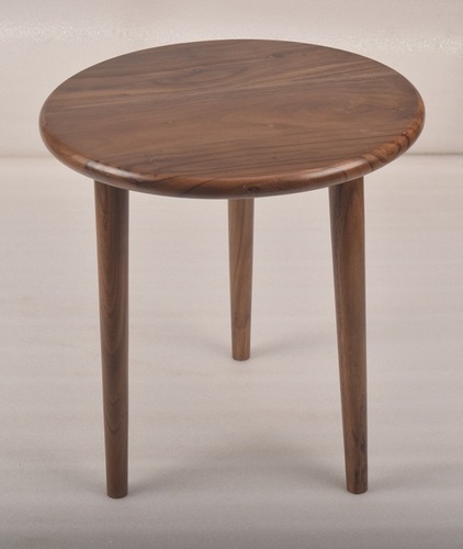 19 Inch Wooden Stool With Antique Finish