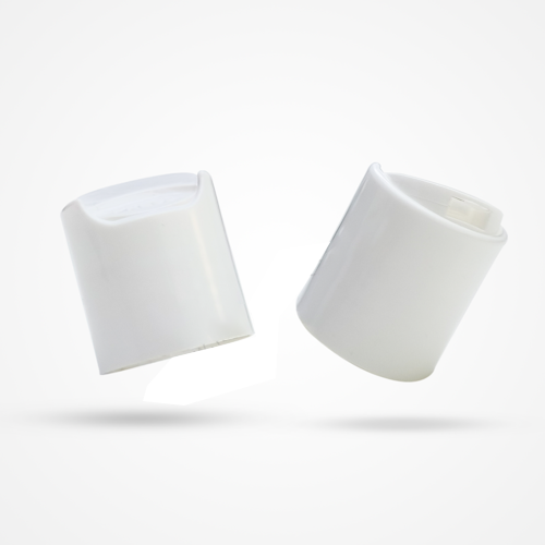 Press Disc Top Cap 19mm - Plastic Material, Size: 19mm, Color: White and Black (with Round Gold Foiling) | Ideal for Shampoo, Lotion, Conditioner, and Hair Oil Bottles