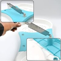 See inside Cut-N-Wash Vegetable Cut Kitchen Tool For Home Stainless Steel Chopping Board Chip & Dip Tray