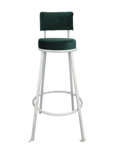 Adhunika Bar Stool with White Iron Frame