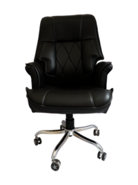 Adhunika High Back Boss Office Chair With Leather Seat (black 28x23x49)