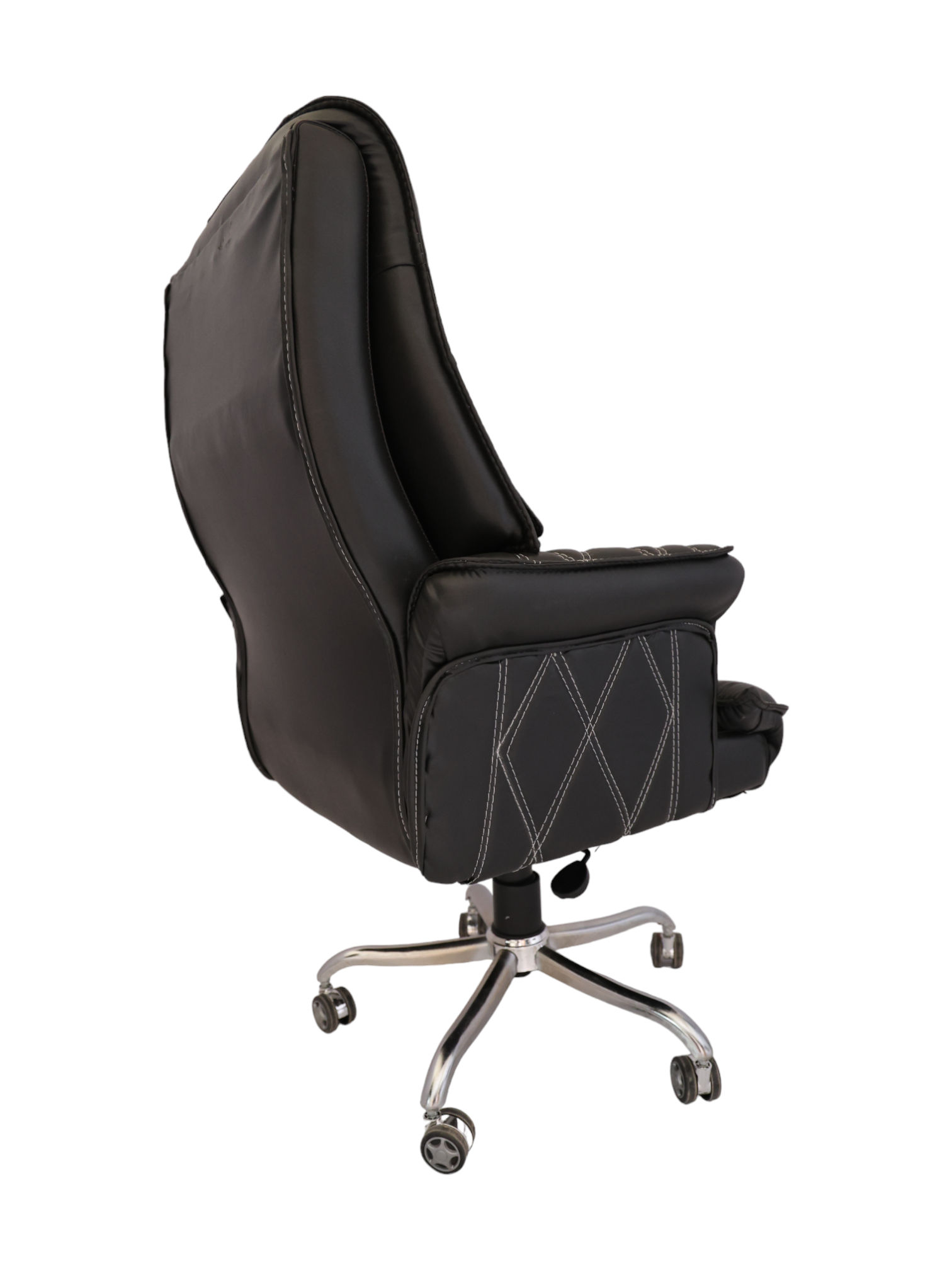 Adhunika High Back Boss Office Chair With Leather Seat (Black 28x23x49)