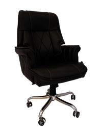 Adhunika High Back Boss Office Chair With Leather Seat (Black 28x23x49)