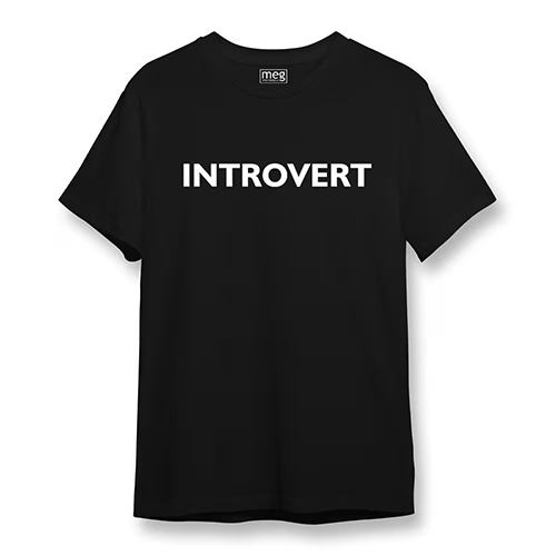 Black Introvert Printed T Shirt