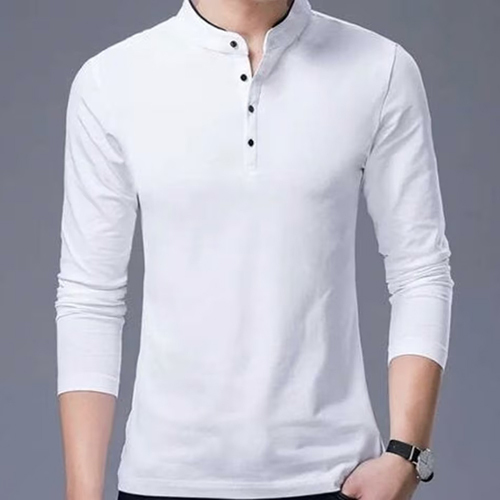 White Mandarin Tees T Shirt