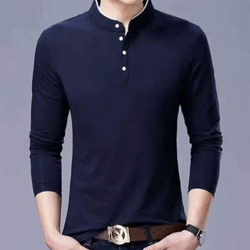 Navy Blue Mandarin Tees T Shirt