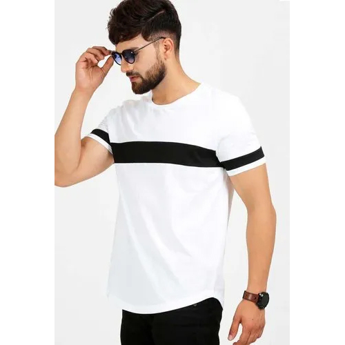 Men White Half Sleeve T Shirt