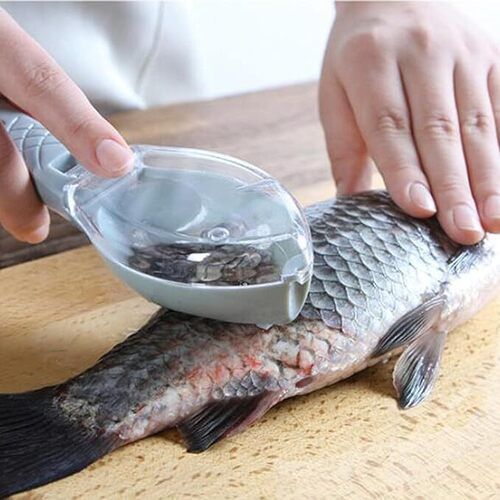 Tiny Store Practical Fish Scale Remover Cleaner Descaler Scaler Peeler Scraper Gray