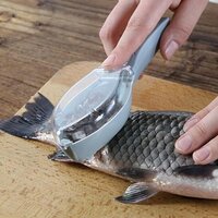 Tiny Store Practical Fish Scale Remover Cleaner Descaler Scaler Peeler Scraper Gray