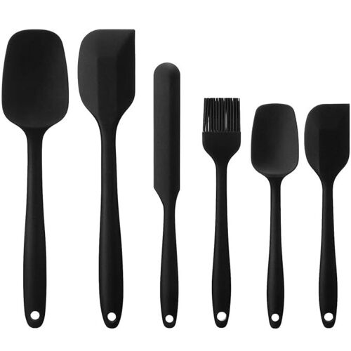 Mitsico Silicone Spatula 6 PC Baking Spatula  Food Grade Silicone One Piece Design Seamless