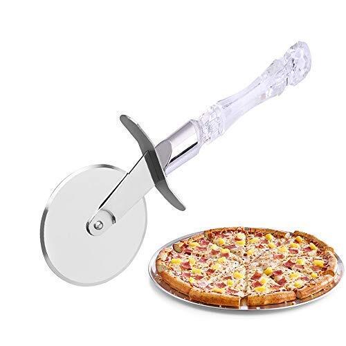 AUXA 3PC Set Stainless Steel Cake Knife, Server and Pizza Cutter with Acrylic Handle |Crystal Handle| Pizza Cutter | Wedding Cake Knife |Birthdays Anniversaries Parties3pcs/Set (Pizza Cutter Set)