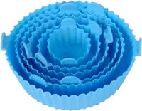 Genã©rico Pack Of 6 Silicone Moulds - Pvc Material, 20cm Size, Navy Color | Reusable, Flexible, Non-stick For Air Fryer, Oven Baking