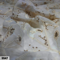 Georgette Allover Embroidery Fabric With Cotton Thread Work - 44" Width, Multicolor Floral Pattern, Soft & Comfortable For Dresses, Suits, And Lehengas