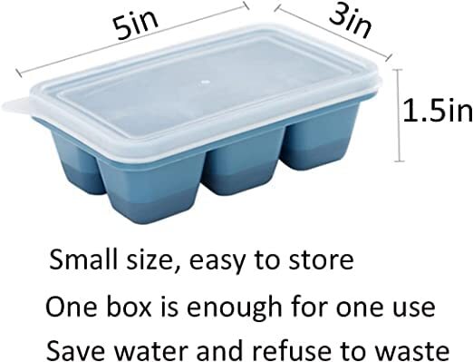 Anayu store (Pack of 3) Mini Ice Cube Trays with Lids, BPA Free Stackable and Reusable, Silicone Ice Cube Tray for Coffee, Bottom, BPA Free Stackable and Reusable.